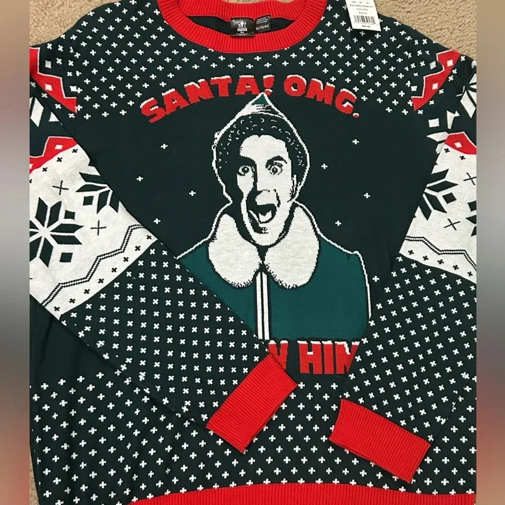 NWT Buddy the Elf Men’s XL Ugly Christmas Sweater - Picture 1 of 8